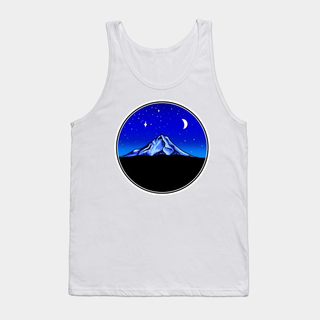 Mt. Hood Moonlight Night Sky Tank Top by FernheartDesign